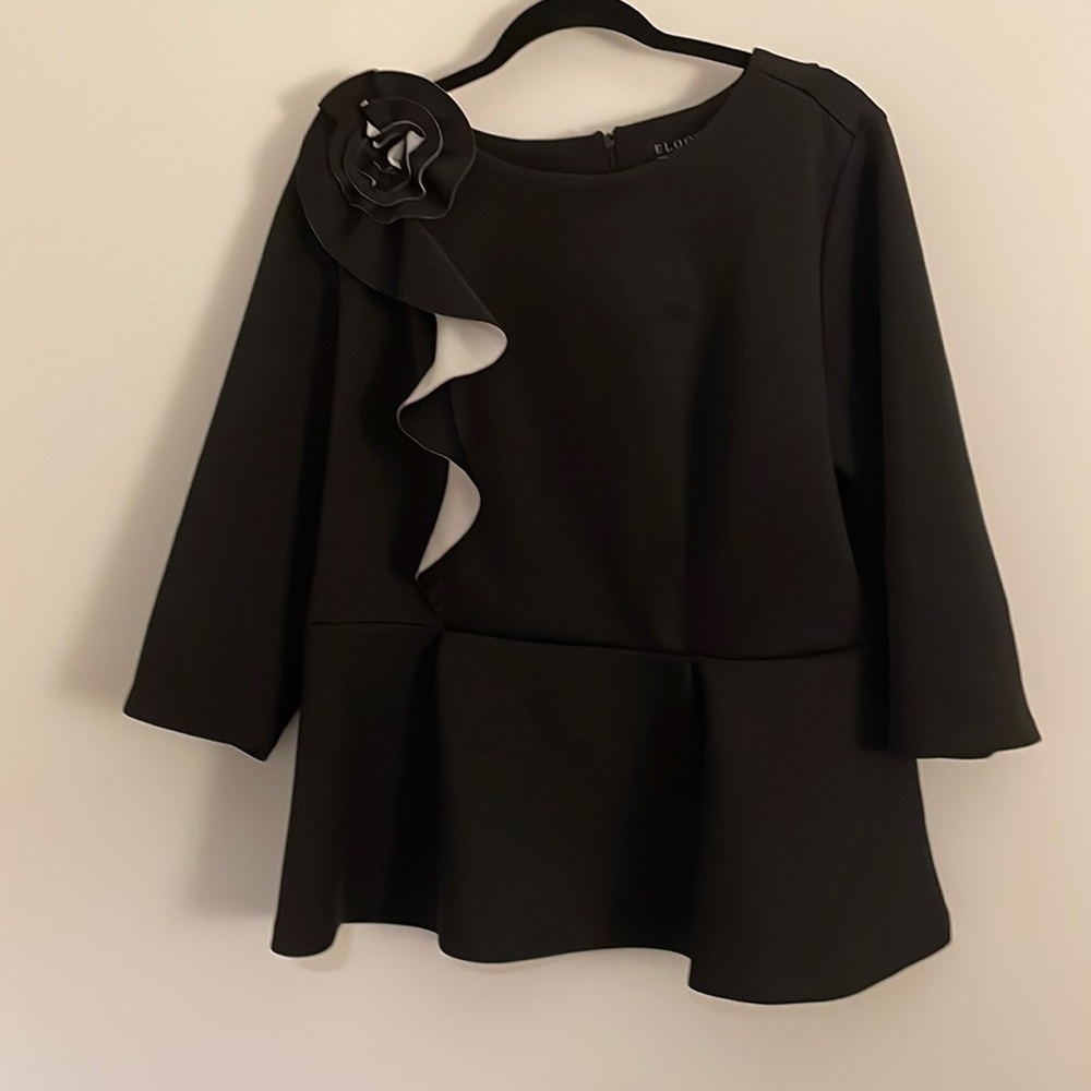 Eloquii Black Pepulm Top